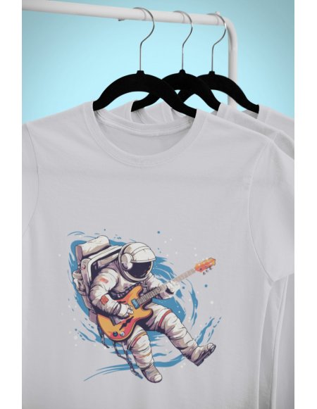 Camiseta Gris Astroguitarrista Unisex