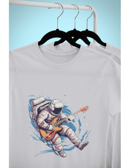 Camiseta Gris Astroguitarrista Unisex