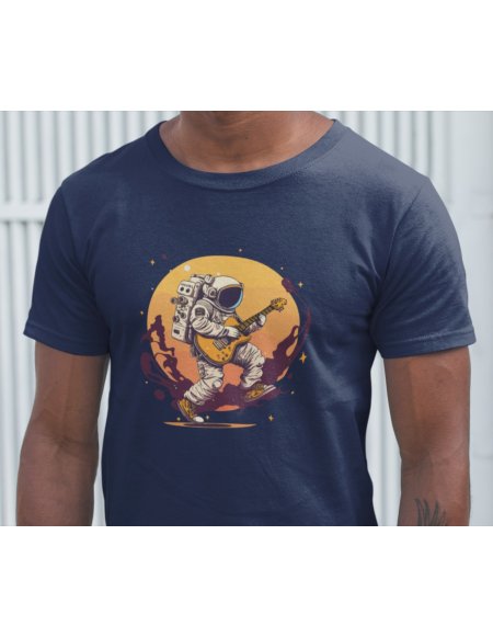 Camiseta Azul Astroguitarrista Unisex