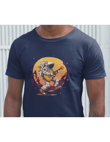 Camiseta Azul Astroguitarrista Unisex