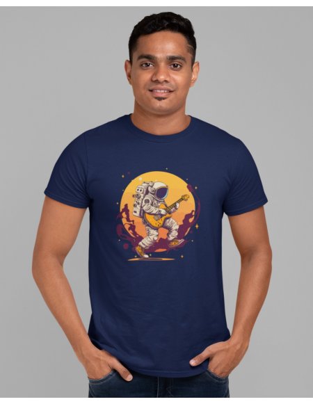 Camiseta Azul Astroguitarrista Unisex