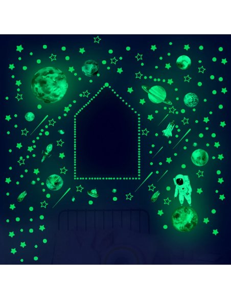 Stickers Luminosos Planetas Estrellas y Puntos