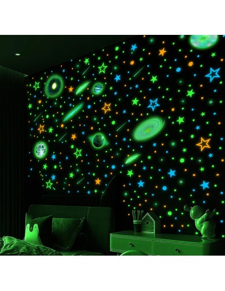 Stickers Luminosos Estrellas y Planetas de Colores