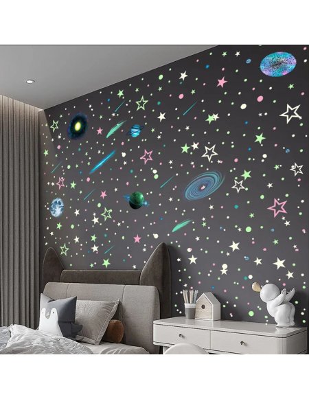 Stickers Luminosos Estrellas y Planetas de Colores