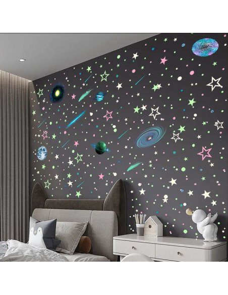 Stickers Luminosos Estrellas y Planetas de Colores