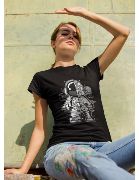 Camiseta Negra Astrobot Dama CR