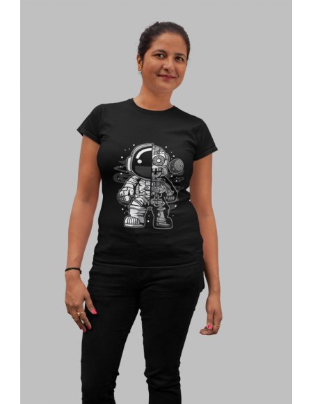 Camiseta Negra Astrobot Dama CR