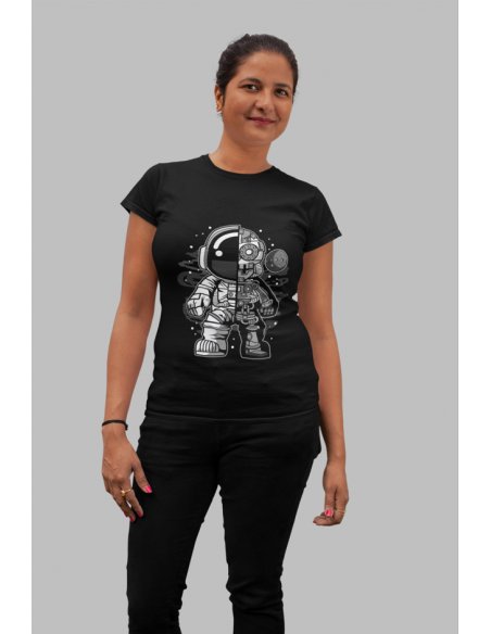 Camiseta Negra Astrobot Dama CR