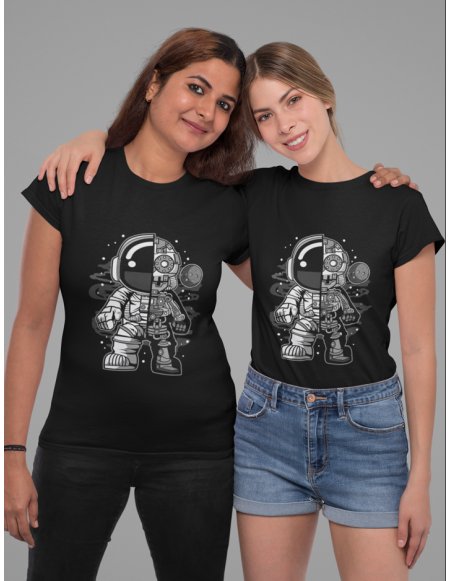 Camiseta Negra Astrobot Dama CR