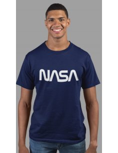 Camiseta NASA Worm Azul Oscuro Unisex
