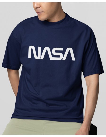 Camiseta NASA Worm Azul Oscuro Unisex