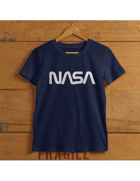 Camiseta NASA Worm Azul Oscuro Unisex