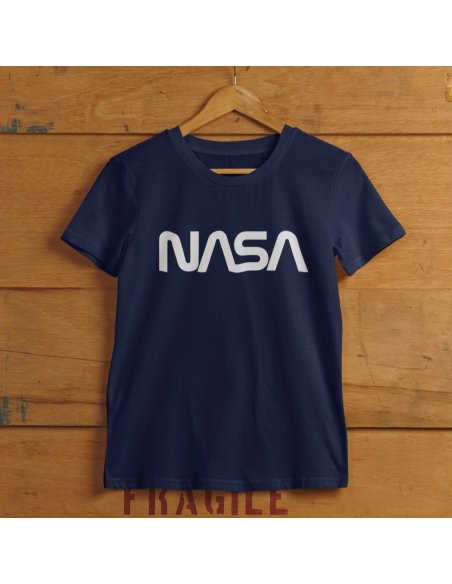 Camiseta NASA Worm Azul Oscuro Unisex