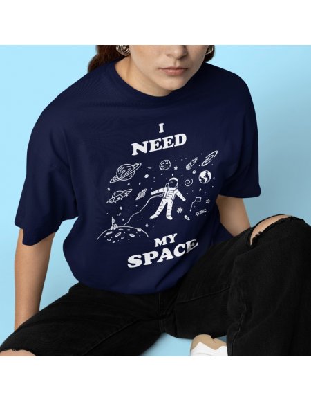 Camiseta Azul Oscuro I Need My Space Unisex