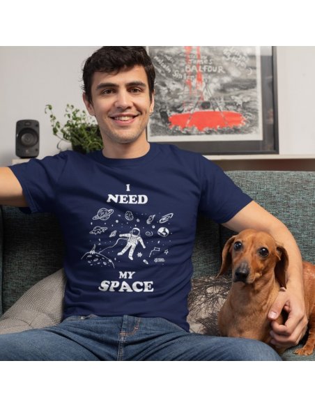 Camiseta Azul Oscuro I Need My Space Unisex