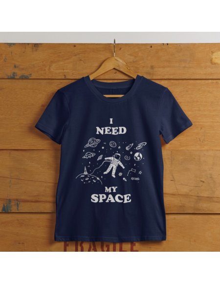 Camiseta Azul Oscuro I Need My Space Unisex
