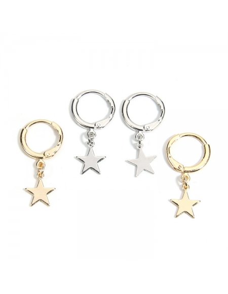 Aretes Estrellas Plateadas