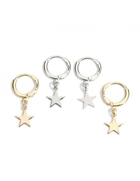 Aretes Estrellas Plateadas