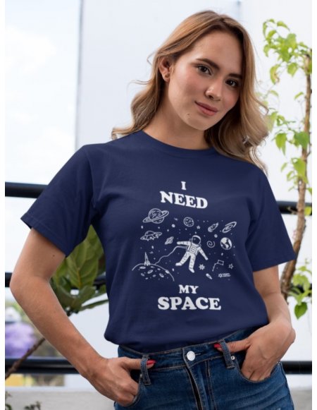 Camiseta Azul Oscuro I Need My Space Dama CR