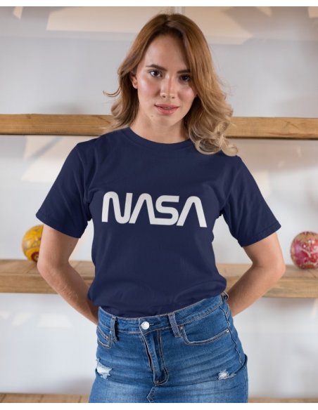 Camiseta Azul Oscuro NASA Worm Dama CR