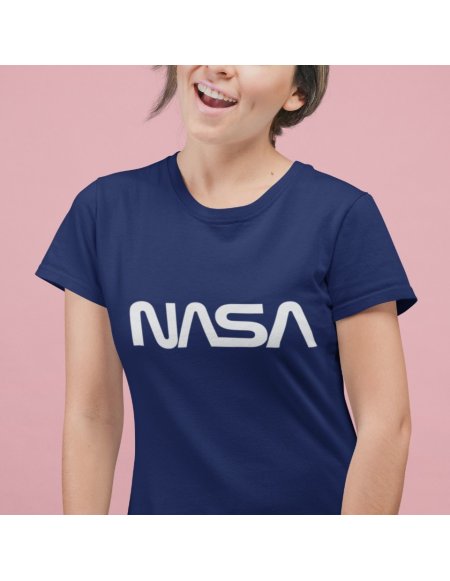 Camiseta Azul Oscuro NASA Worm Dama CR