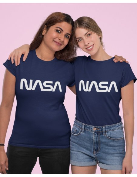 Camiseta Azul Oscuro NASA Worm Dama CR