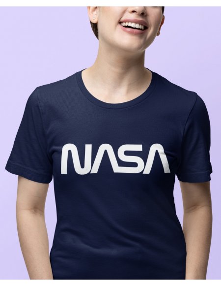 Camiseta Azul Oscuro NASA Worm Dama CR