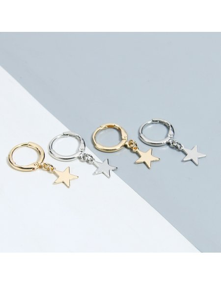 Aretes Estrellas Plateadas