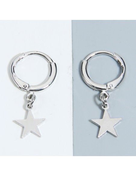 Aretes Estrellas Plateadas
