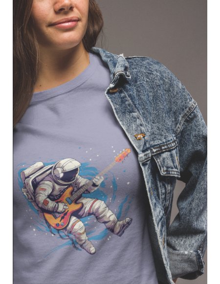 Camiseta Lila Astroguitarrista Dama CR