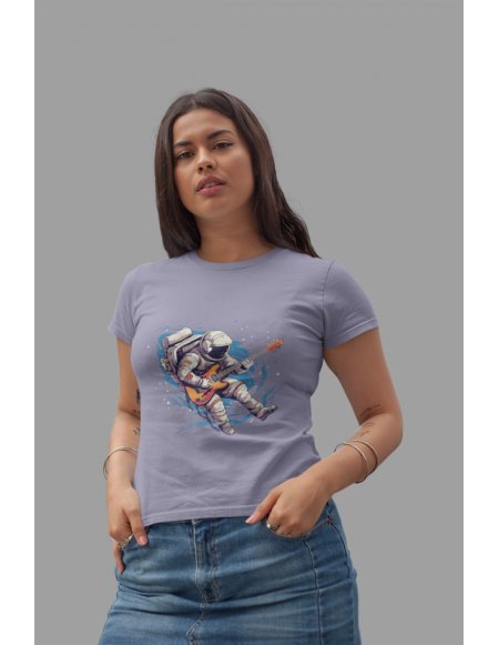 Camiseta Lila Astroguitarrista Dama CR