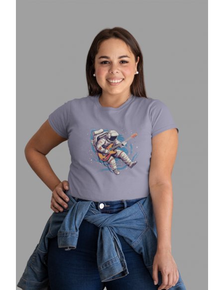 Camiseta Lila Astroguitarrista Dama CR