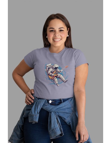Camiseta Lila Astroguitarrista Dama CR