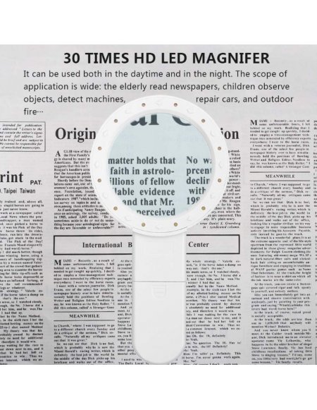 Lupa 30x - 80mm con luz LED