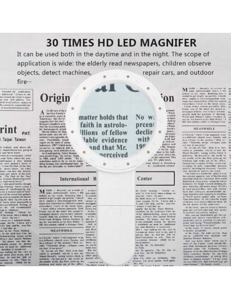 Lupa 30x - 80mm con luz LED