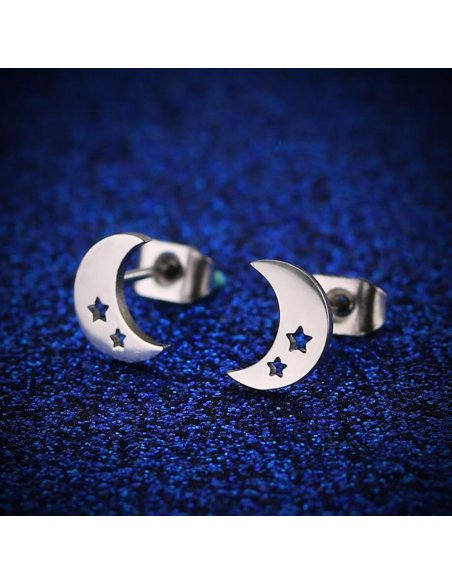 Topitos Luna con Estrellas Plateadas