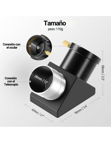 Diagonal con Espejo 1.25"