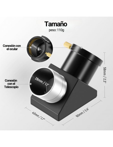 Diagonal con Espejo 1.25"