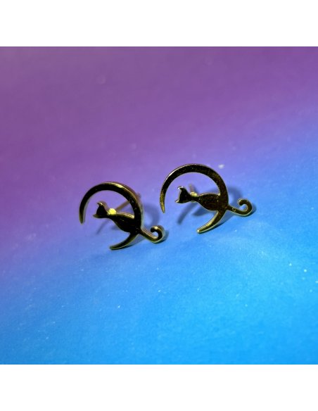 Topitos Gato en la Luna Dorados