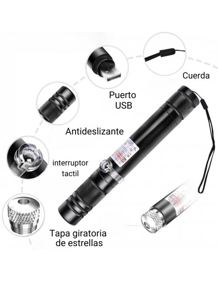 Láser Recargable de Largo Alcance