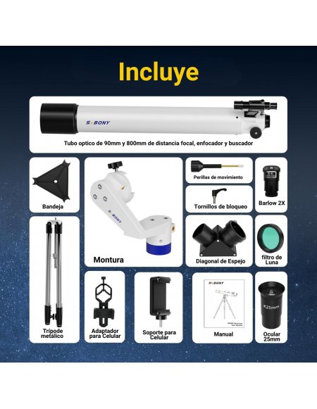 Telescopio Svbony SV520 90AZ