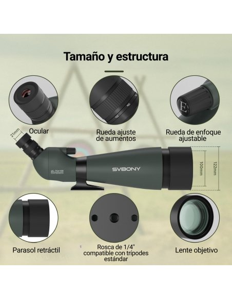 Telescopio Terrestre SV28 25-75x100