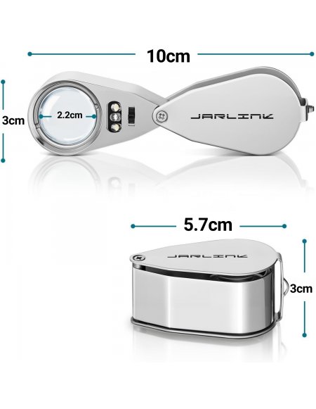 Lupa 40x25 para Geología Joyería LED UV