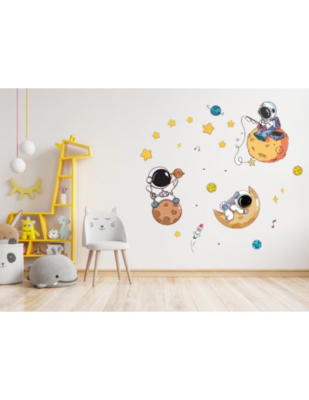 Sticker de Pared Astronautas en el Espacio