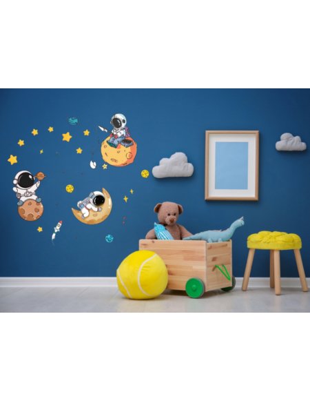 Sticker de Pared Astronautas en el Espacio