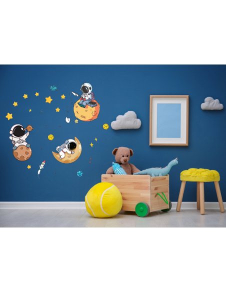 Sticker de Pared Astronautas en el Espacio