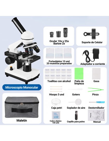Microscopio Monocular Fitense 40x-2000x