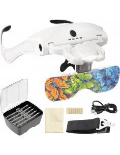 Gafas con aumentos intercambiables y Luz LED