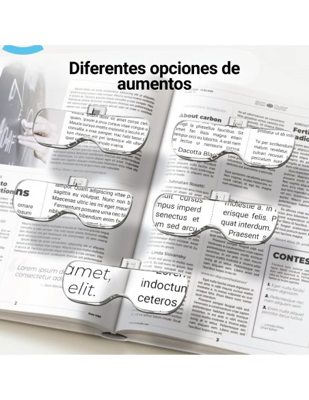 Gafas con aumentos intercambiables y Luz LED