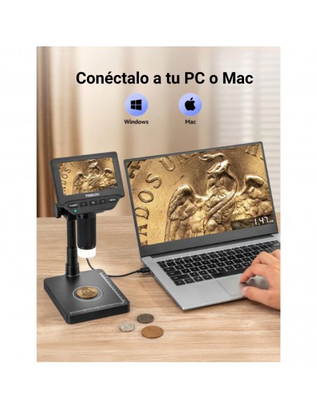 Microscopio Digital 12MP Tomlov DM4W con báscula